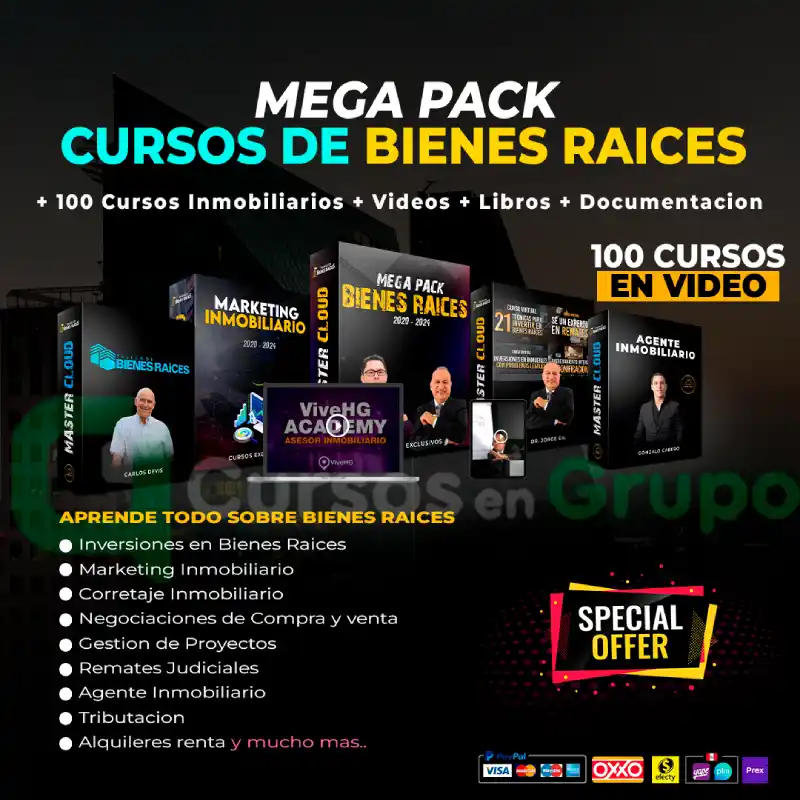 Pack de cursos de bienes raices completo