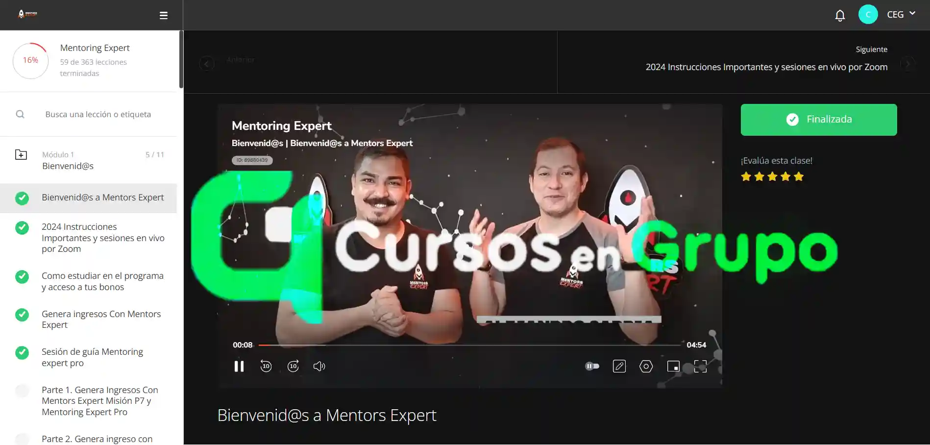 Cursos en Grupo