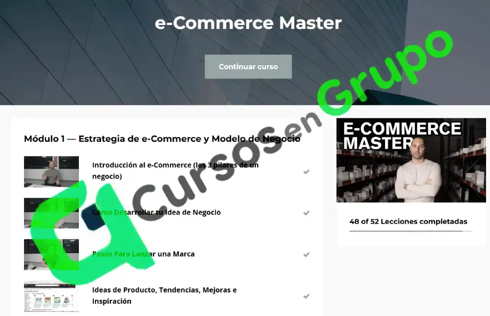 captura modulos de E-Commerce Master 2024 de Hermo Benito