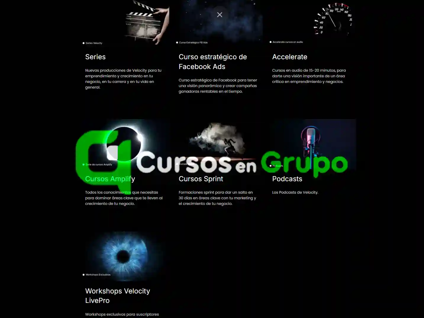 Pack Todos los Cursos de Velocity Cursos en Grupo